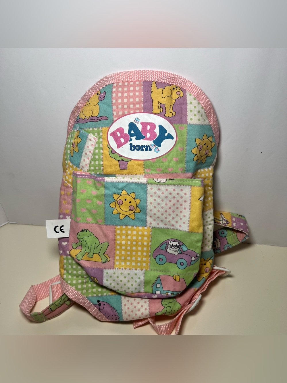 Rare ZAPF creations Baby Doll Babywearing carrier vintage 1990s patchwork